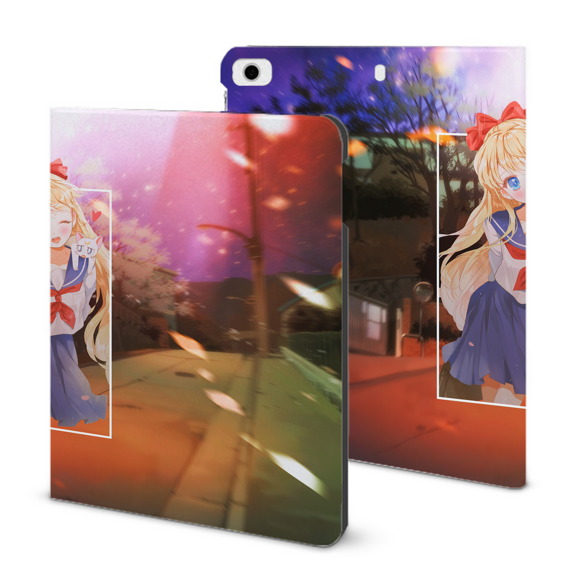 （画像用） 美少女戦士セーラームーン Sailor Moon IPad ケース ブック型 PUレザー TPU 耐衝撃 軽量 薄型 ペン収納なし 全面保護 IPad 各モデル対応